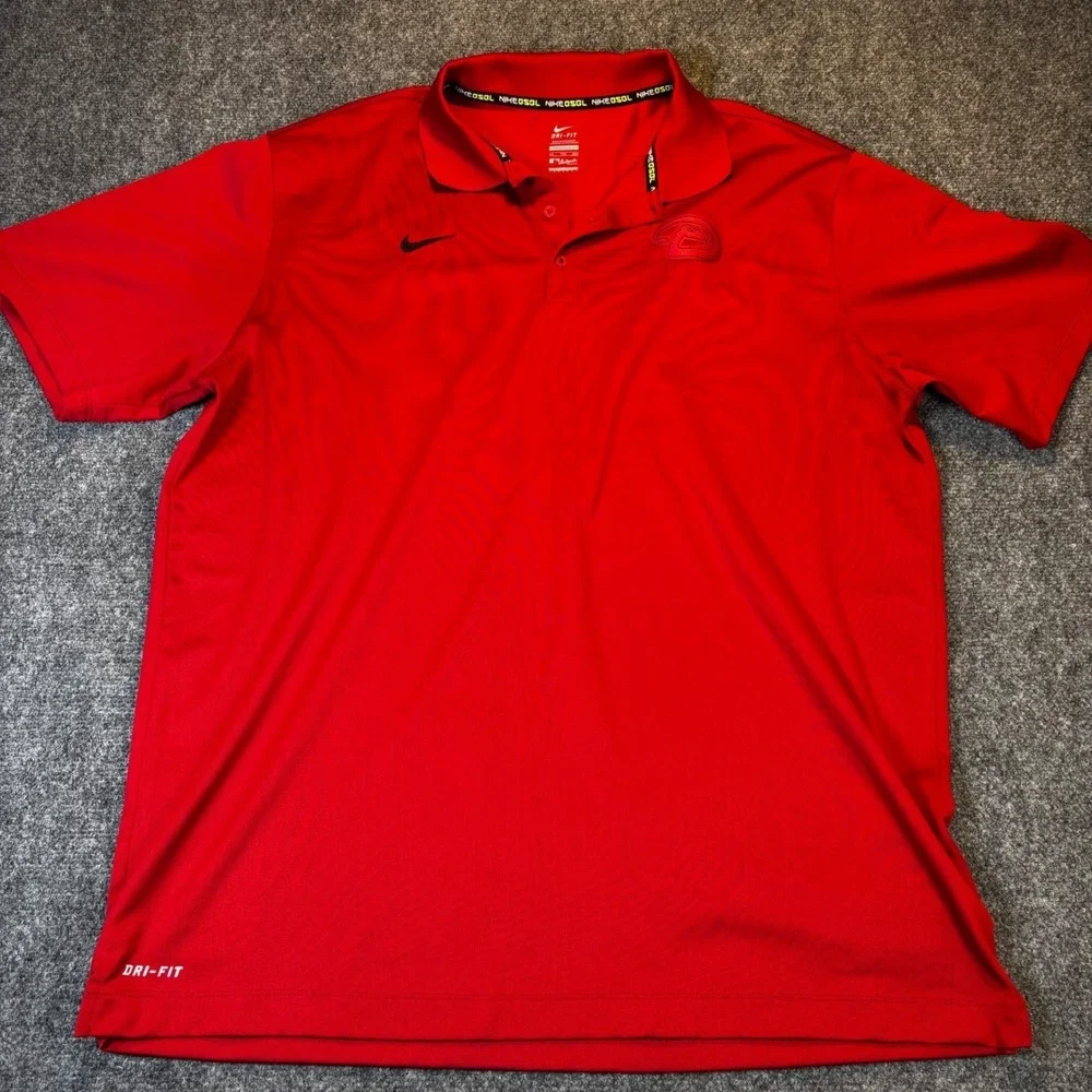 Nike Dri Fit Red Arizona Diamondbacks MLB Baseball Polo Shirt Mens‎ XXL